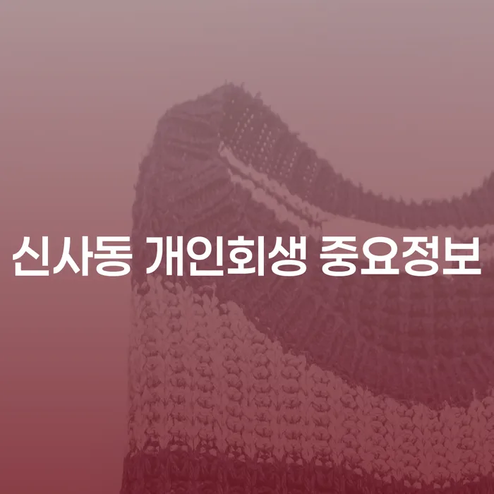 신사동 개인회생 중요정보