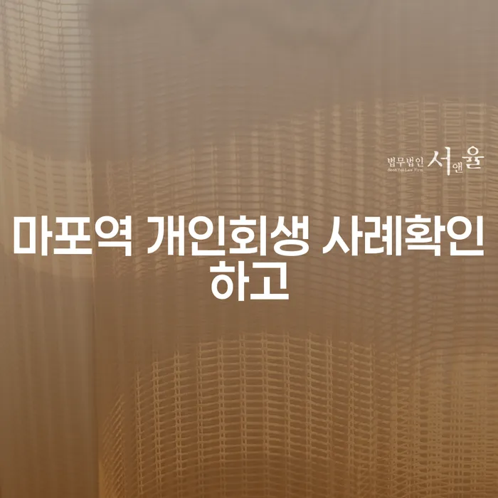 마포역 개인회생 사례확인하고